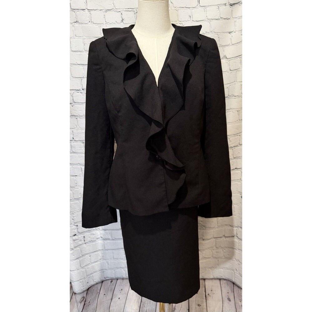 Women's Le Suit Black 2-Piece Suit Set Jacket & Skirt Business Career 10